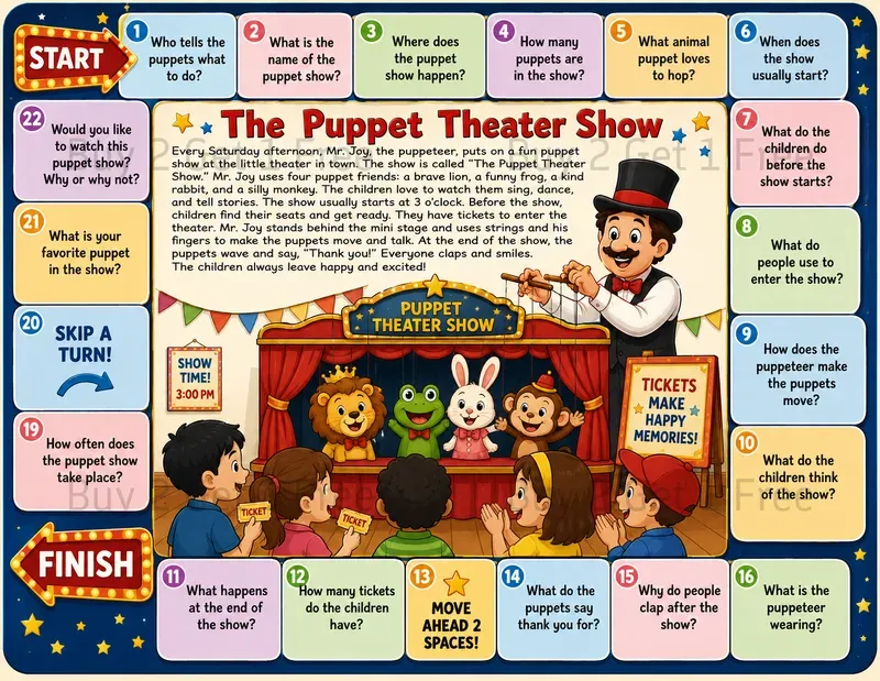 Kids Printable Reading Board Games