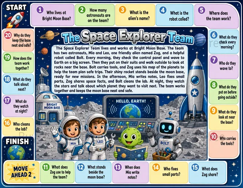 Kids Printable Reading Board Games
