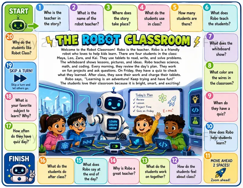 Kids Printable Reading Board Games