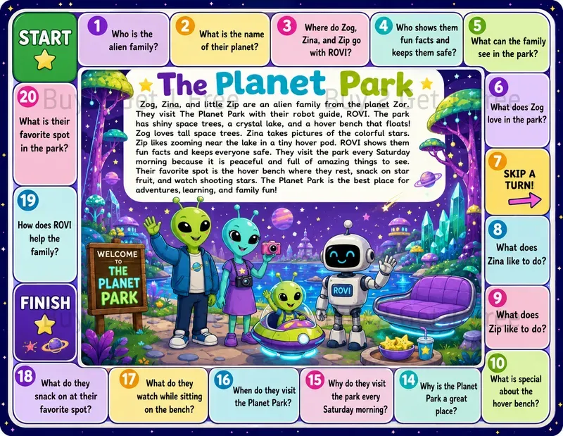 Kids Printable Reading Board Games
