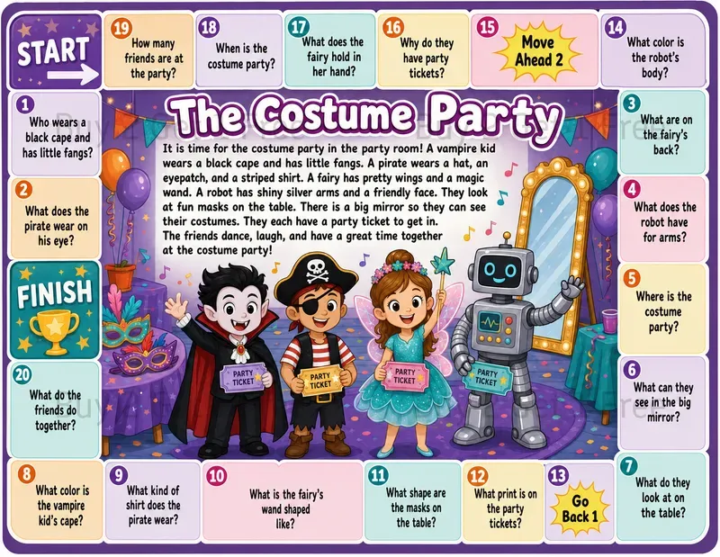 Kids Printable Reading Board Games