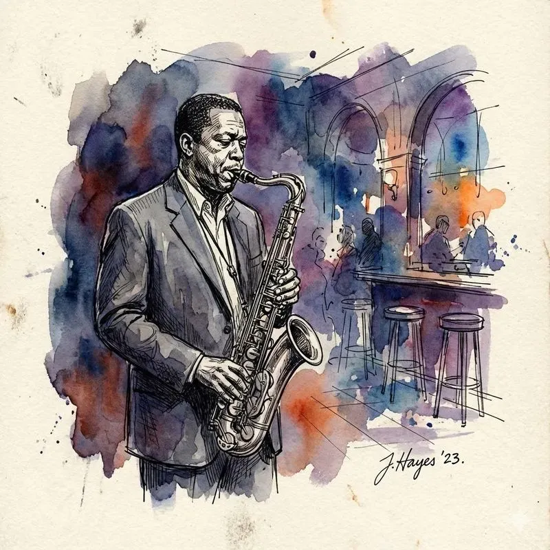 Ink Watercolor Portraits