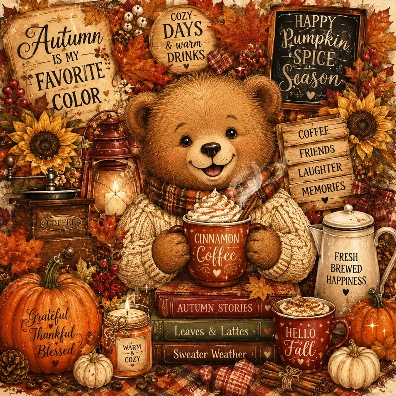 Cozy Autumn Coffee Collages