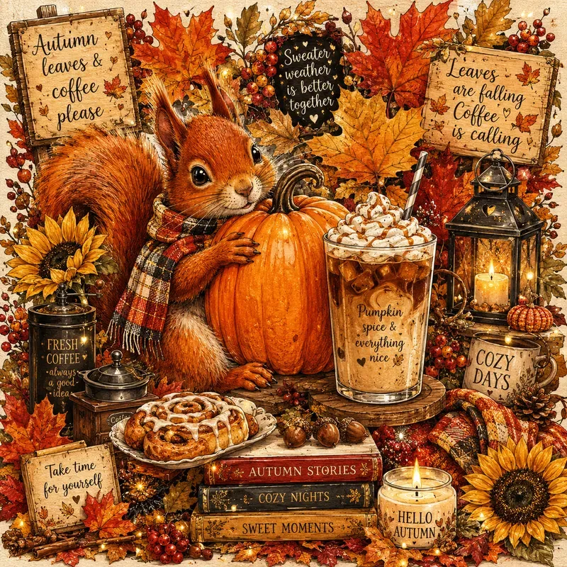 Cozy Autumn Coffee Collages