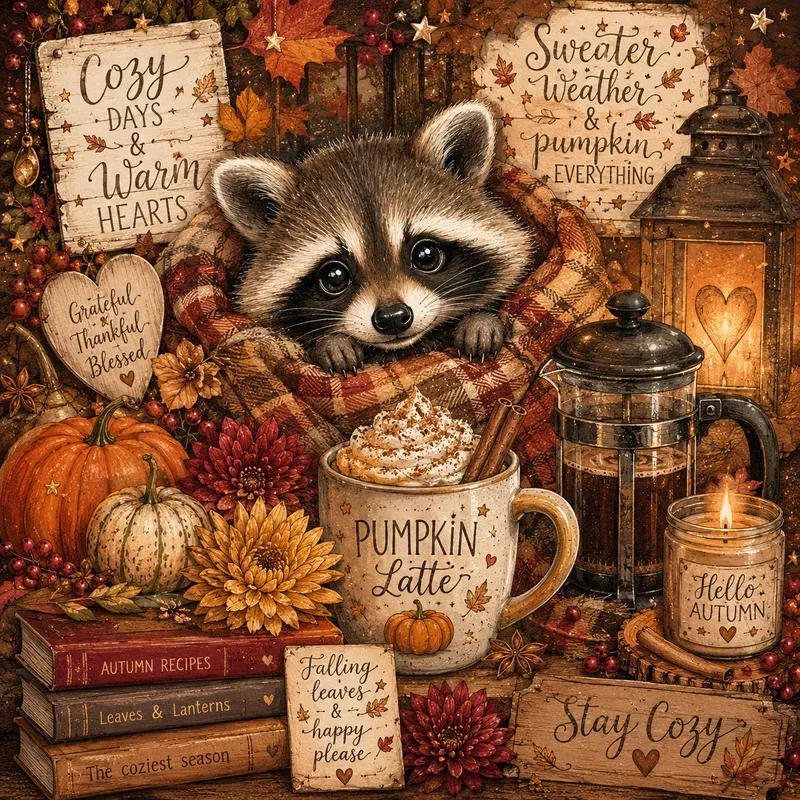 Cozy Autumn Coffee Collages
