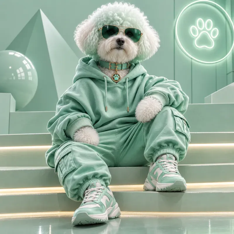 Pastel Pup Streetwear Portraits