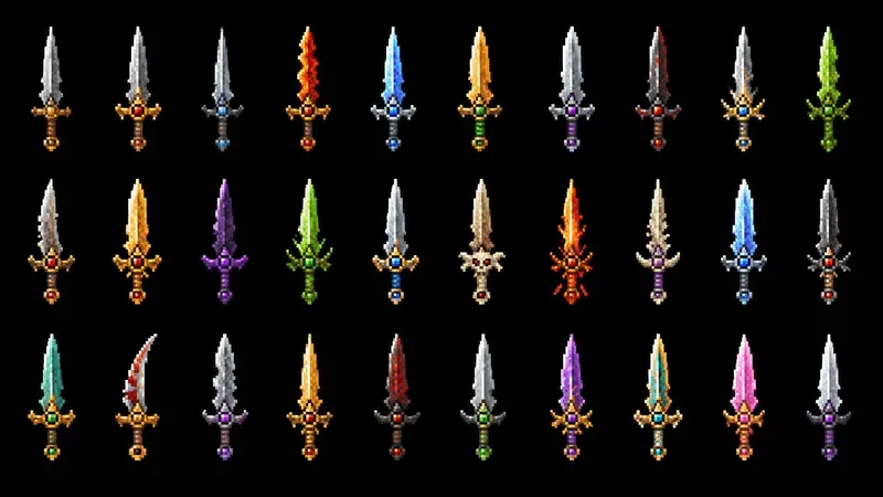 8bit RPG Weapon Sprite Sheet Generator