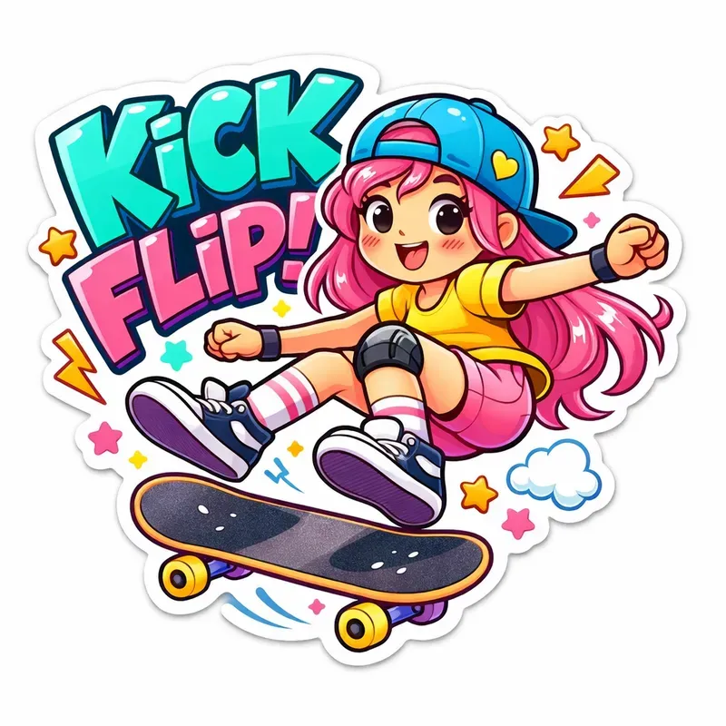 Cute Cartoon Action Sticker Generator
