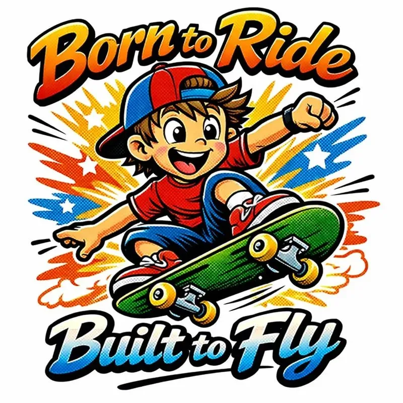 Retro Cartoon Kids Action Tshirt Art