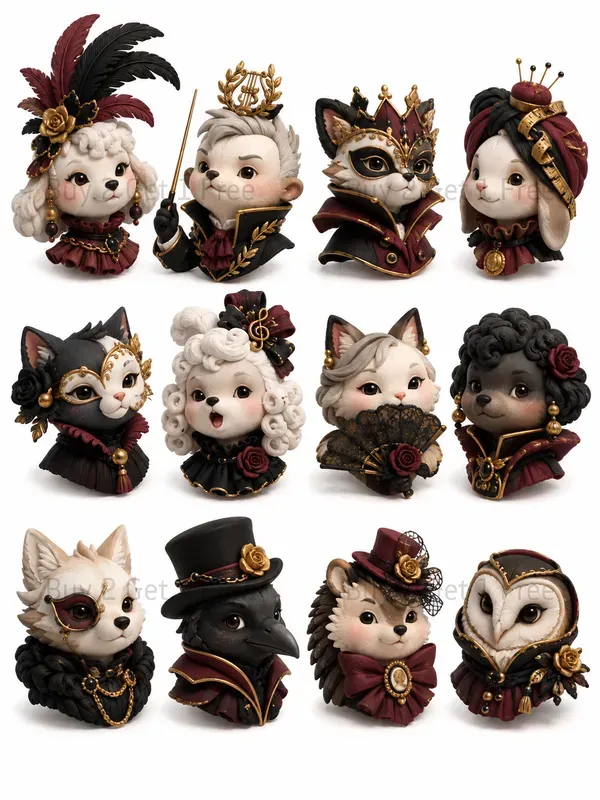 Character Head Collection Cliparts