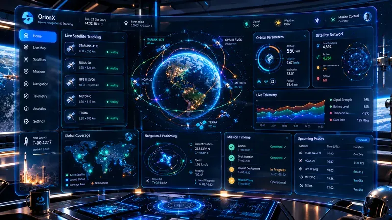 3D Spatial UI Futuristic Dashboards