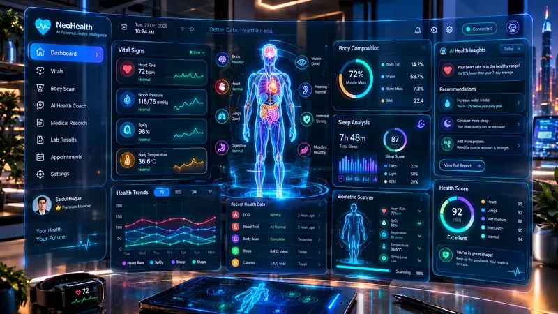 3D Spatial UI Futuristic Dashboards
