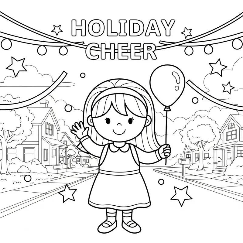 Kids New Year Line Art Wave Packs