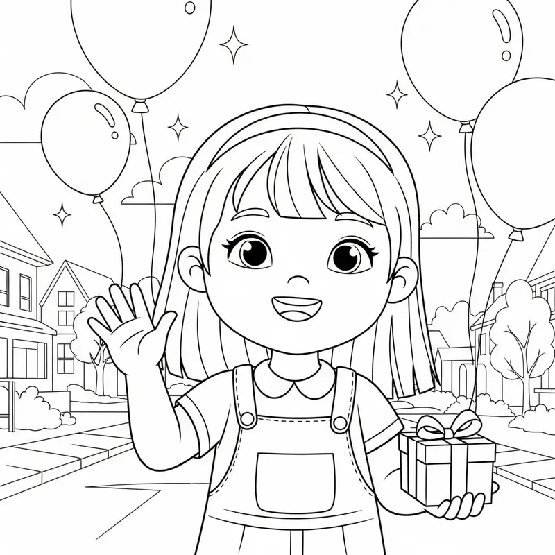 Kids New Year Line Art Wave Packs