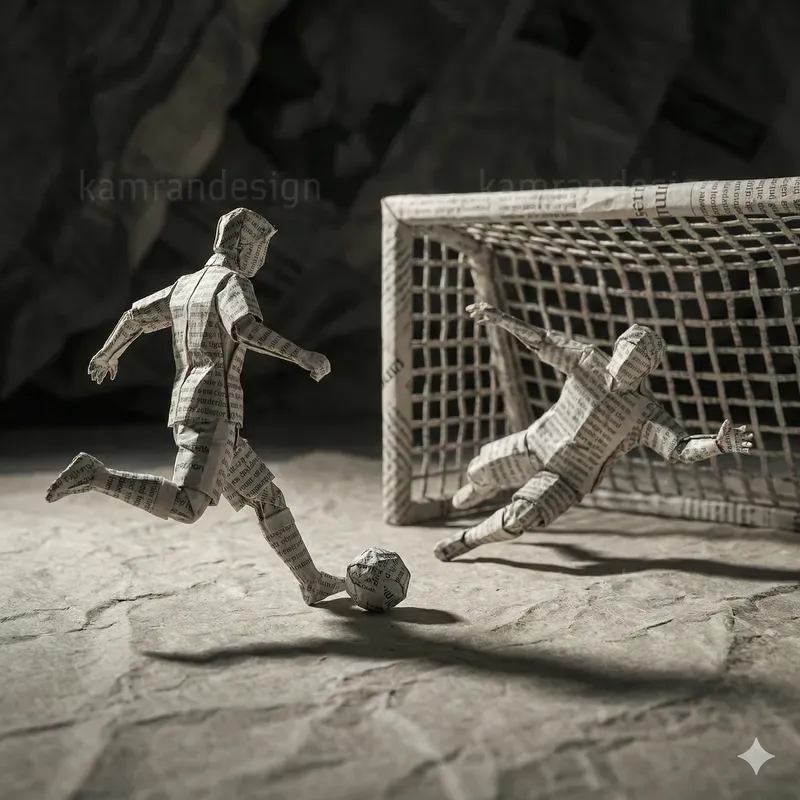 Realistic Papercraft Action Shots