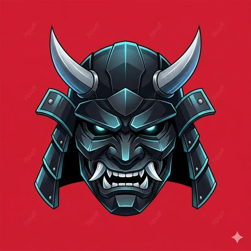 Stylized Metallic Helmet Vector Art