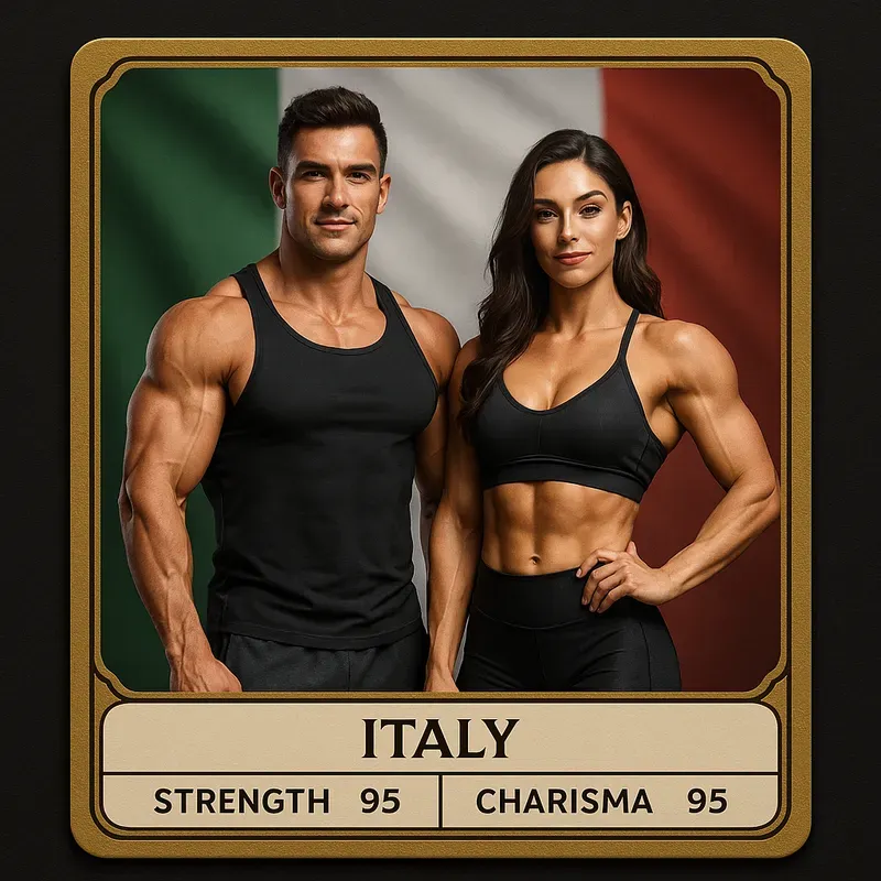 Bodybuilder Couple Game Cards