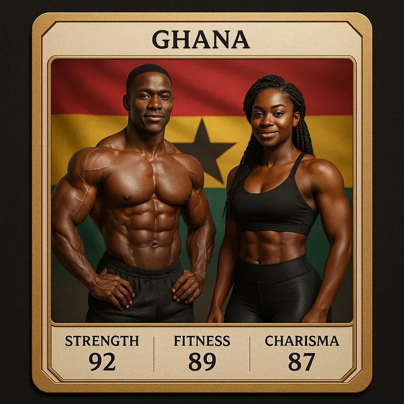 Bodybuilder Couple Game Cards