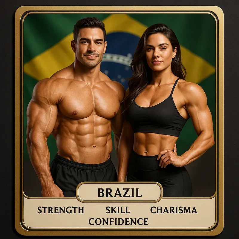 Bodybuilder Couple Game Cards