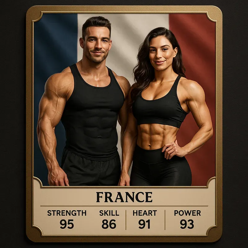 Bodybuilder Couple Game Cards