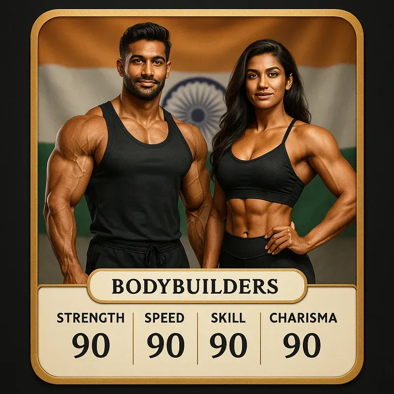 Bodybuilder Couple Game Cards