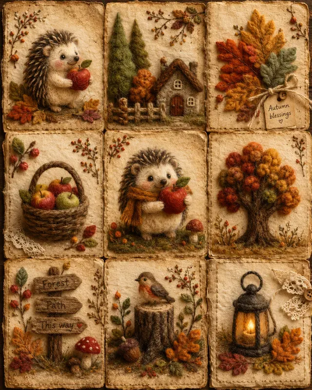 3D Needle Felted Junk Journal Kits