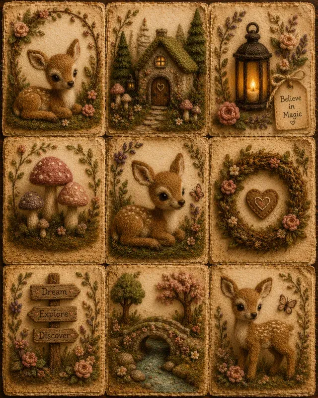 3D Needle Felted Junk Journal Kits