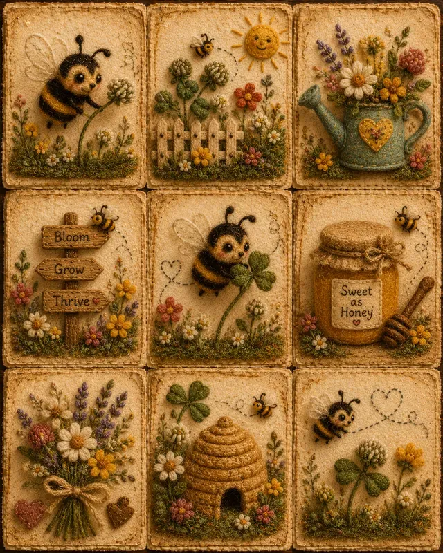 3D Needle Felted Junk Journal Kits