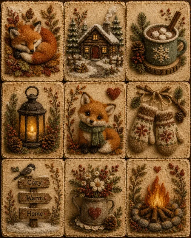 3D Needle Felted Junk Journal Kits