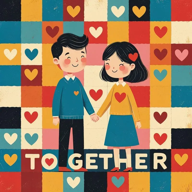 Valentine Retro Patchwork Love Prints