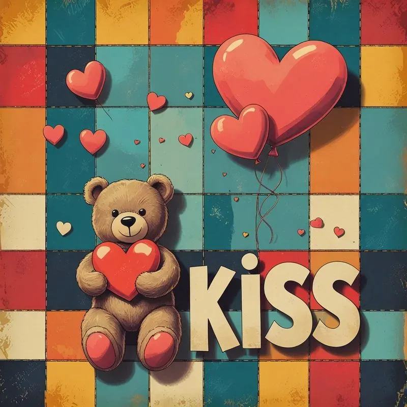 Valentine Retro Patchwork Love Prints