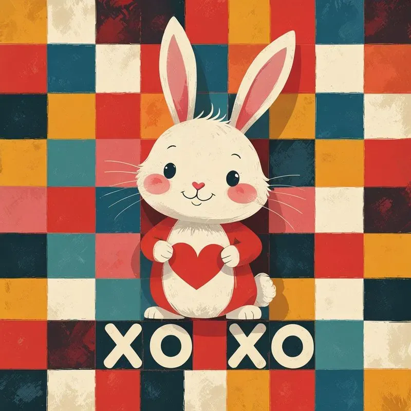Valentine Retro Patchwork Love Prints
