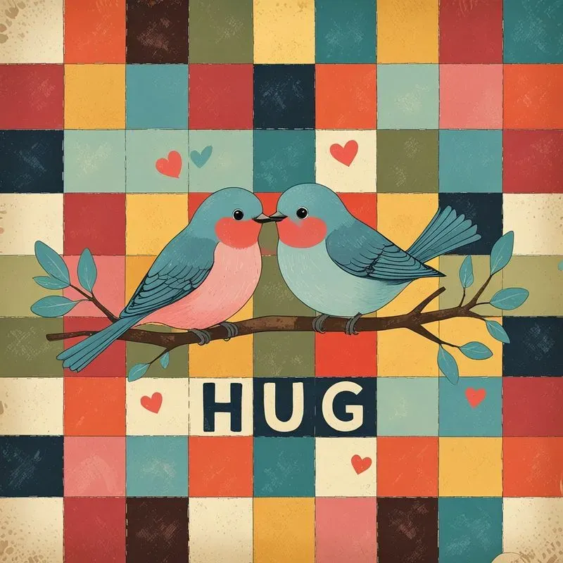Valentine Retro Patchwork Love Prints
