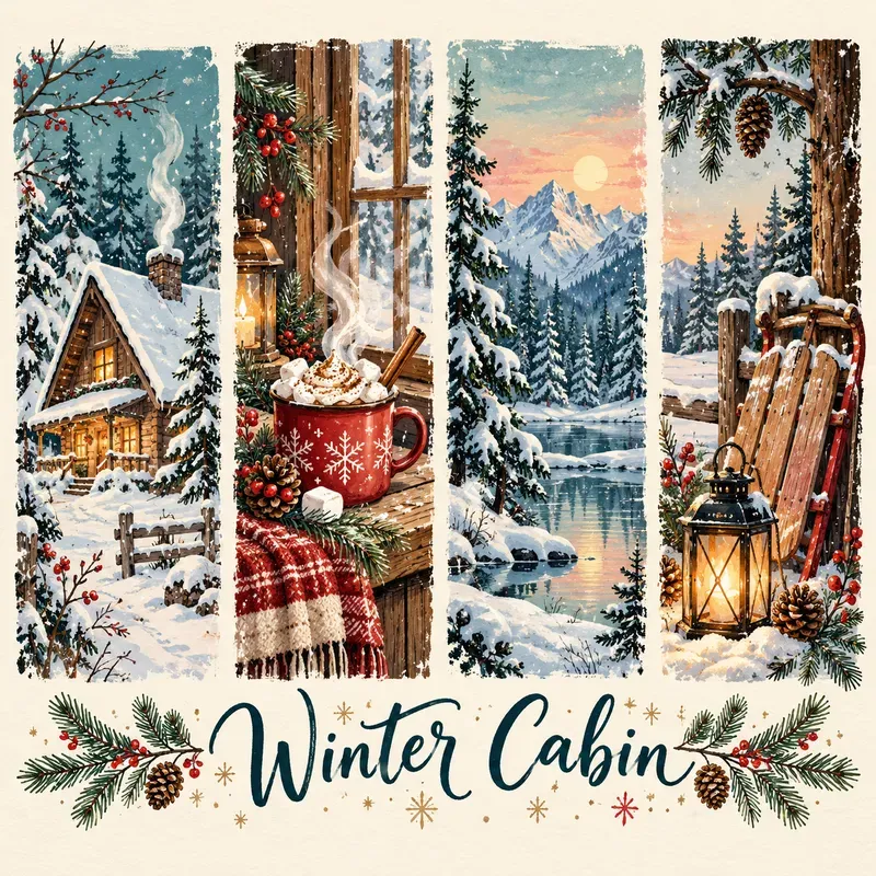Whimsical Seasonal Panel Posters