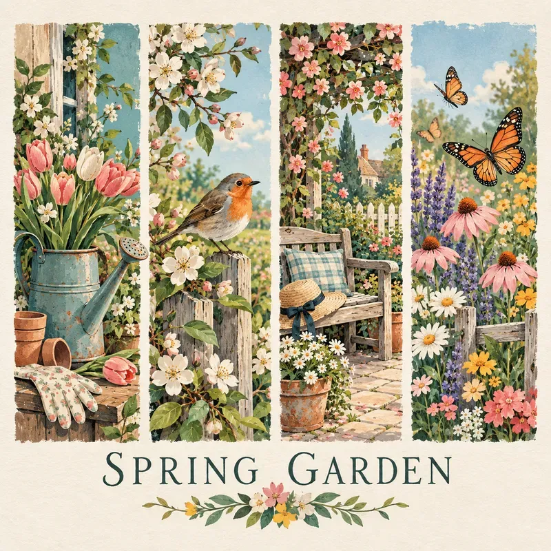 Whimsical Seasonal Panel Posters