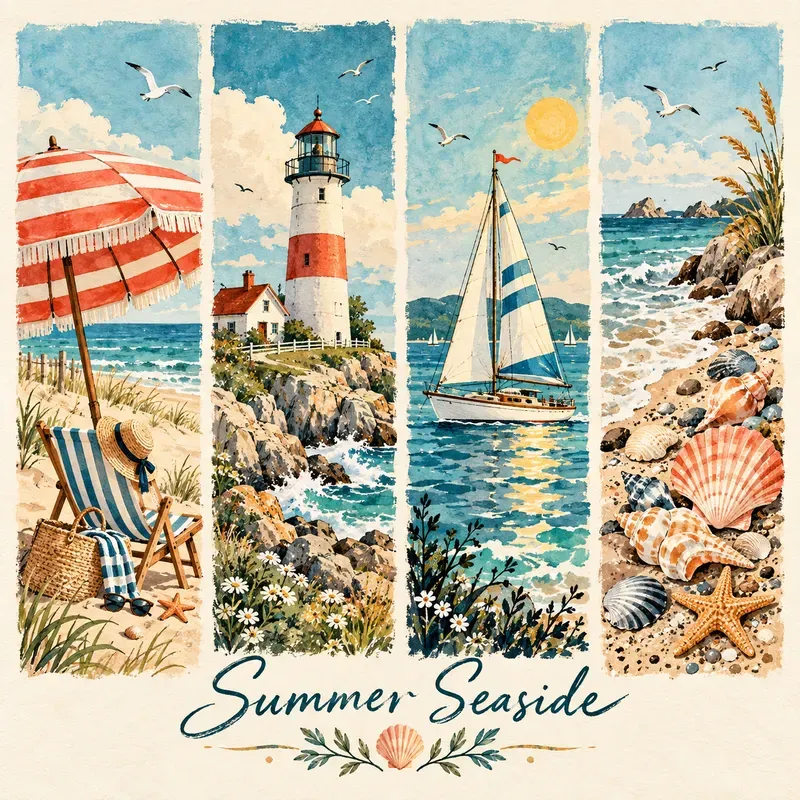 Whimsical Seasonal Panel Posters