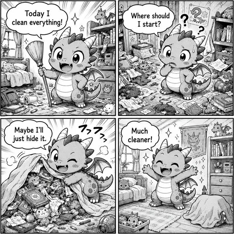 Tiny Dragon 4panel Manga Comics
