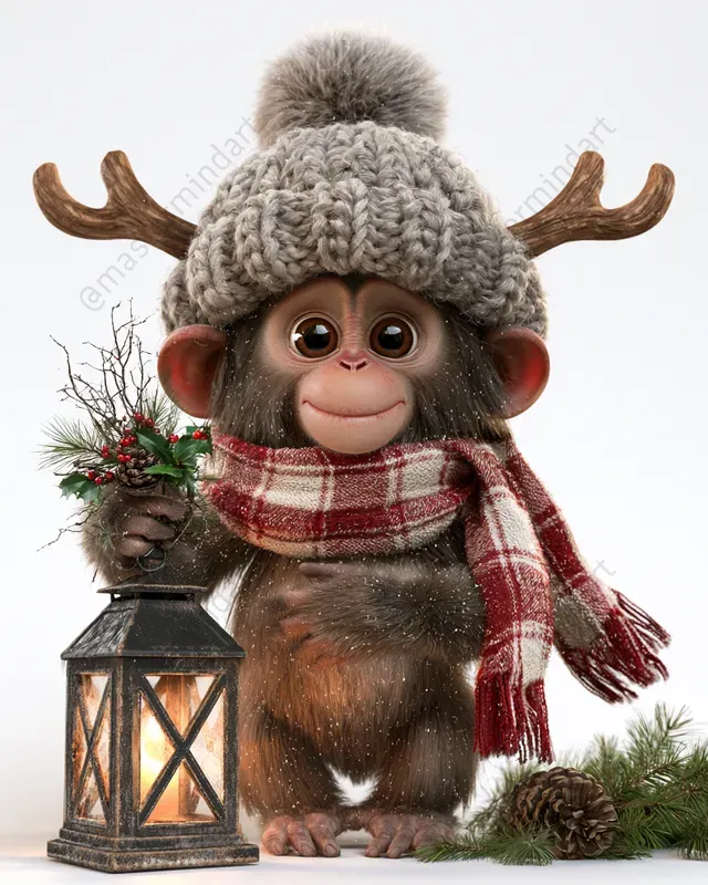 Festive 3D Christmas Animal Mascots