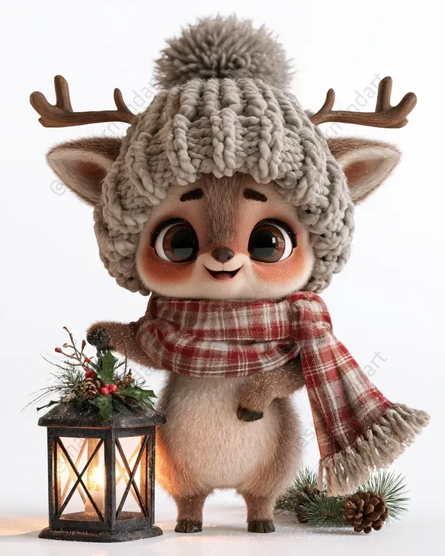 Festive 3D Christmas Animal Mascots