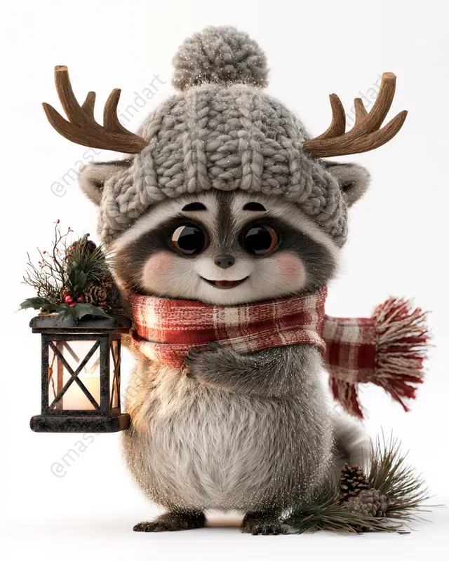 Festive 3D Christmas Animal Mascots