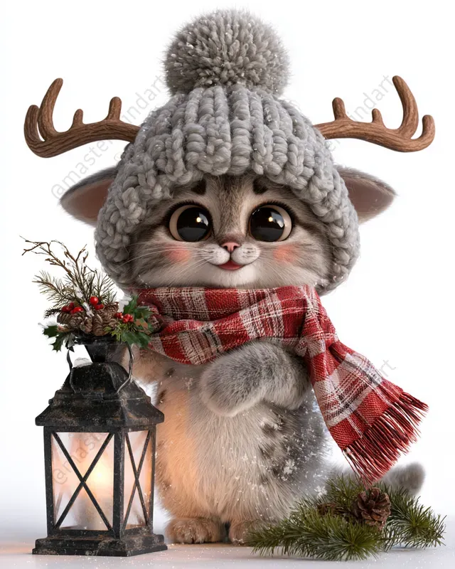 Festive 3D Christmas Animal Mascots