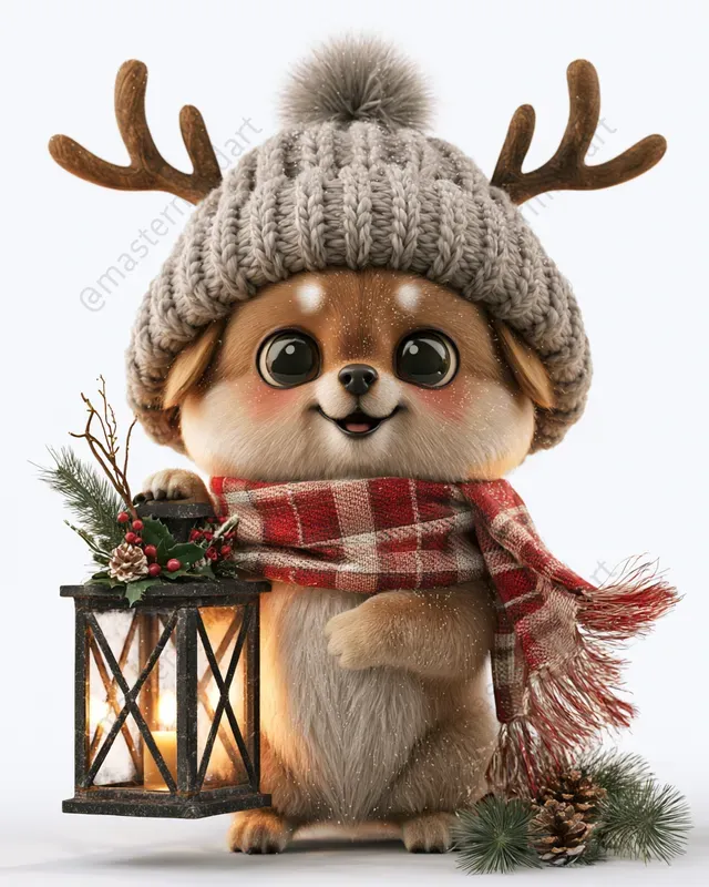 Festive 3D Christmas Animal Mascots