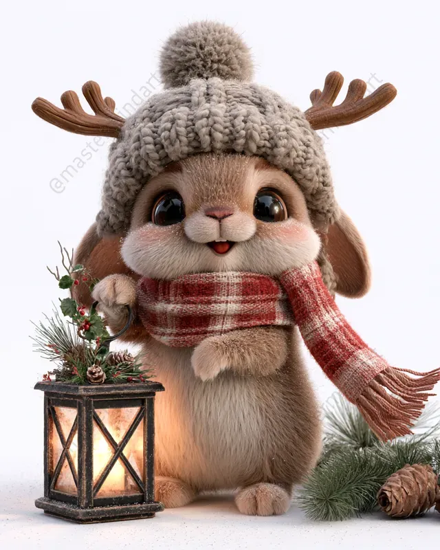 Festive 3D Christmas Animal Mascots