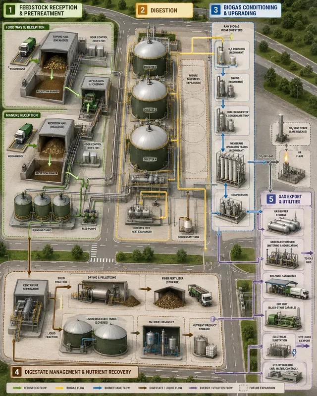 Biogas Biomethane Plant Flow Generator