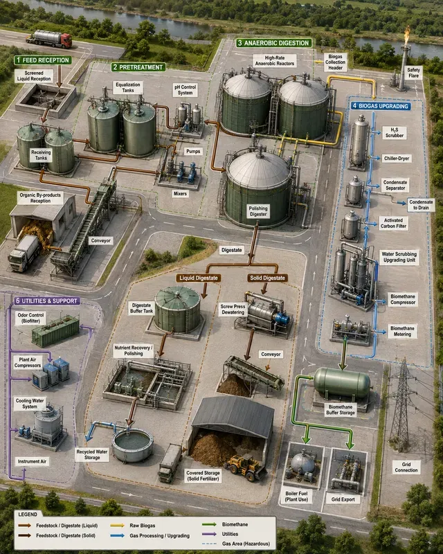 Biogas Biomethane Plant Flow Generator