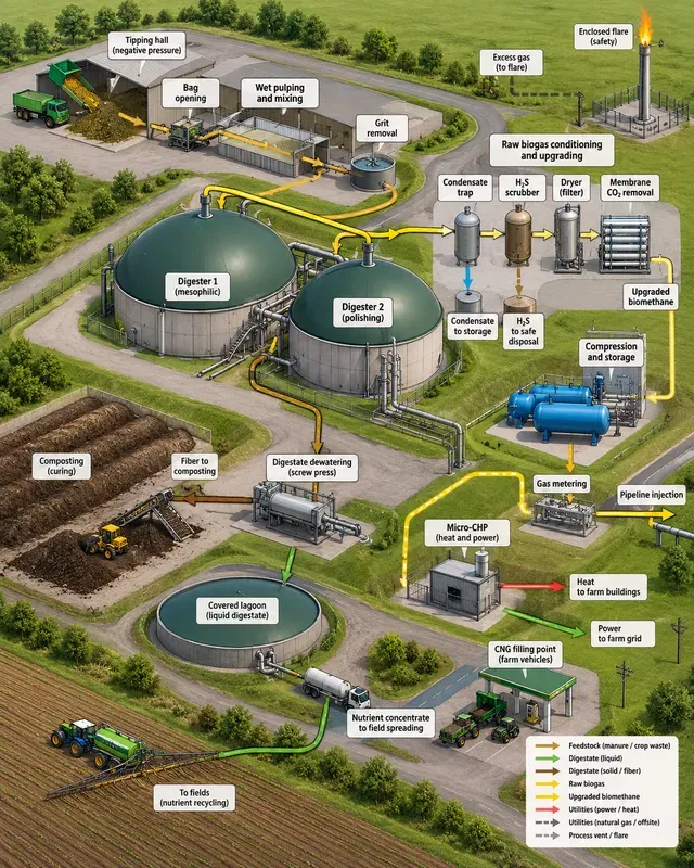 Biogas Biomethane Plant Flow Generator
