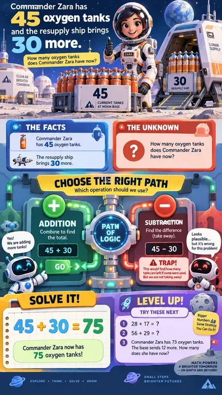 Vibrant Vertical Math Logic Poster Kids