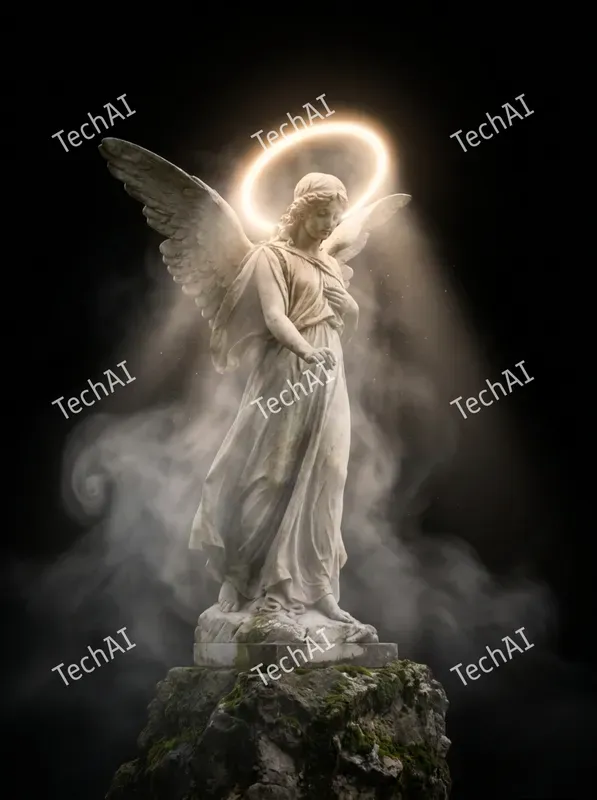 Ethereal Marble Halo Statues