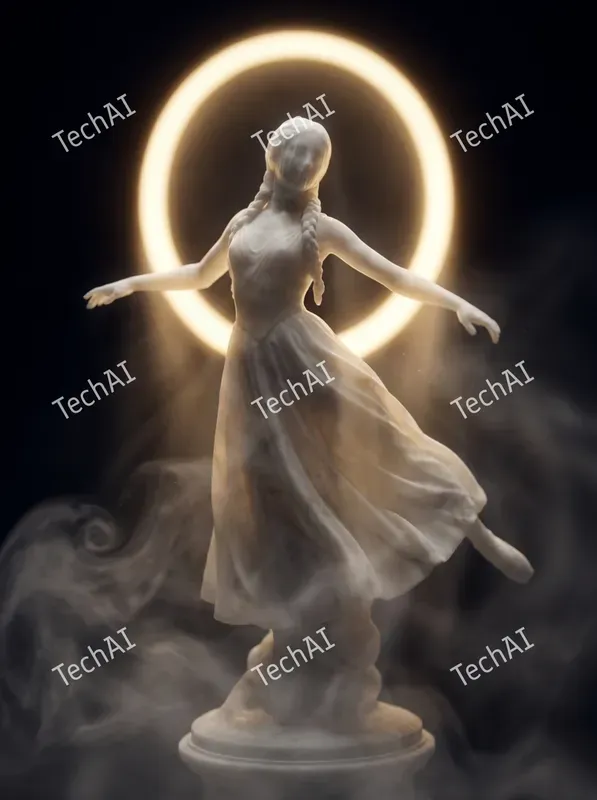 Ethereal Marble Halo Statues