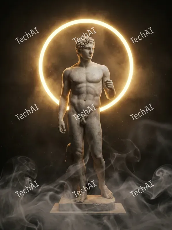 Ethereal Marble Halo Statues